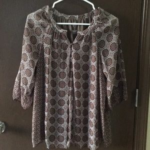 3/4 length sheer sleeve blouse